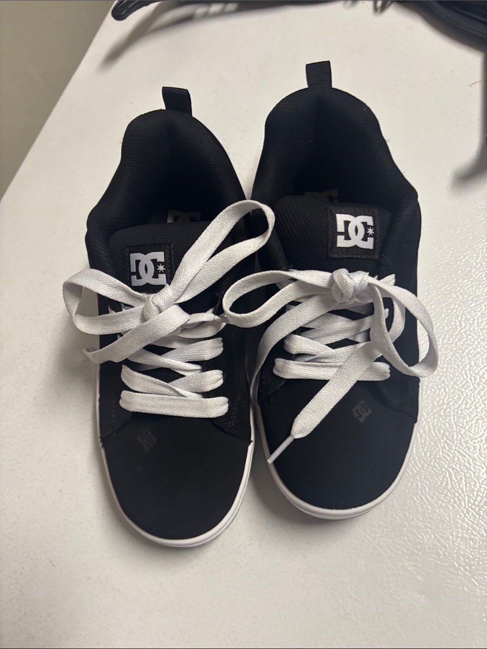 NWOT DC Kids Black Sneakers with White Laces